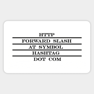 http forward slash at symbol hashtag dot com Sticker